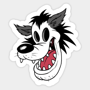 Big Bad Wolf Head Vintage Cartoon Sticker